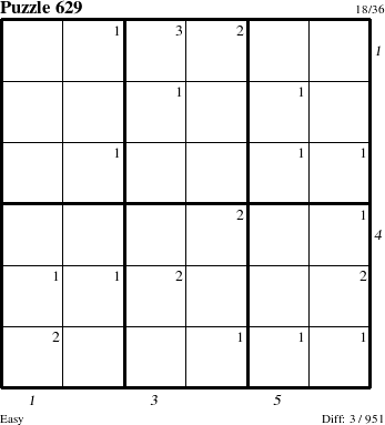 Step-by-Step Instructions for Puzzle 629 with all 3 steps marked