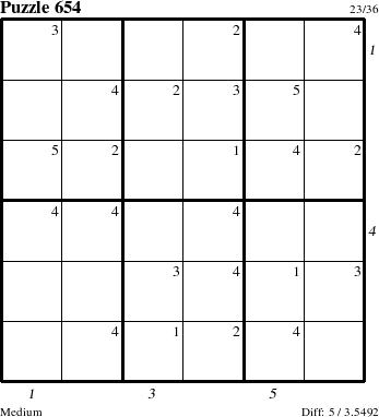 Step-by-Step Instructions for Puzzle 654 with all 5 steps marked