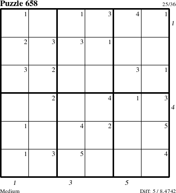 Step-by-Step Instructions for Puzzle 658 with all 5 steps marked