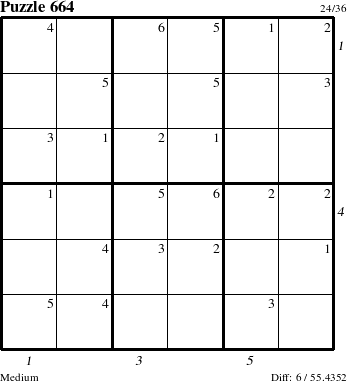 Step-by-Step Instructions for Puzzle 664 with all 6 steps marked