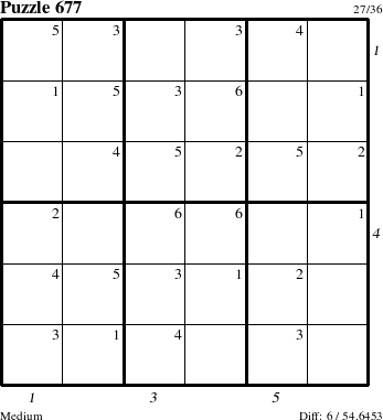 Step-by-Step Instructions for Puzzle 677 with all 6 steps marked