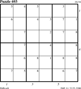 Step-by-Step Instructions for Puzzle 693 with all 8 steps marked