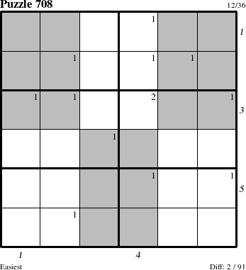 Step-by-Step Instructions for Puzzle 708 with all 2 steps marked