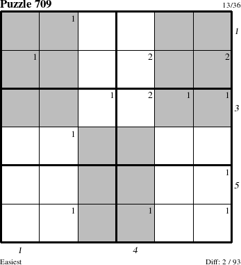 Step-by-Step Instructions for Puzzle 709 with all 2 steps marked