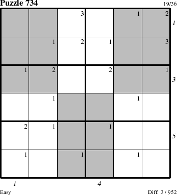 Step-by-Step Instructions for Puzzle 734 with all 3 steps marked