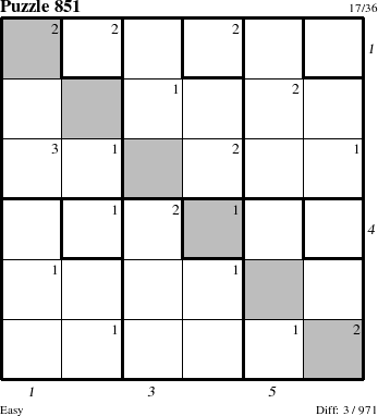 Step-by-Step Instructions for Puzzle 851 with all 3 steps marked