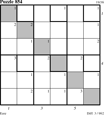 Step-by-Step Instructions for Puzzle 854 with all 3 steps marked