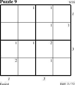 Step-by-Step Instructions for Puzzle 9 with all 2 steps marked