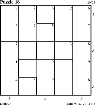 Step-by-Step Instructions for Puzzle 16 with all 9 steps marked