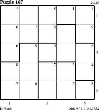 Step-by-Step Instructions for Puzzle 167 with all 9 steps marked