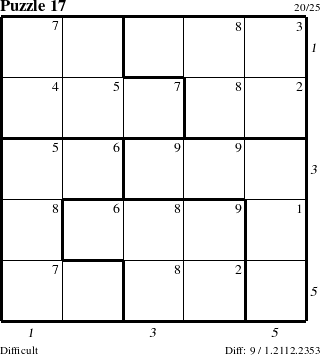 Step-by-Step Instructions for Puzzle 17 with all 9 steps marked