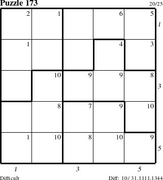 Step-by-Step Instructions for Puzzle 173 with all 10 steps marked