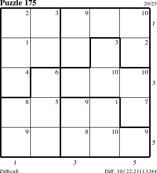 Step-by-Step Instructions for Puzzle 175 with all 10 steps marked