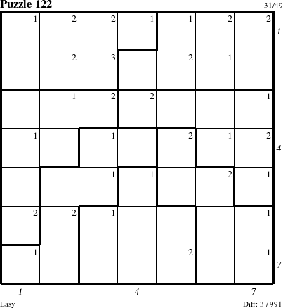 Step-by-Step Instructions for Puzzle 122 with all 3 steps marked