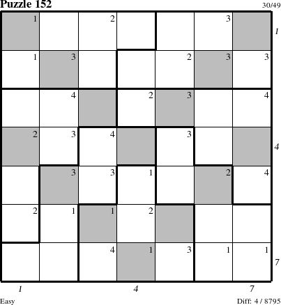 Step-by-Step Instructions for Puzzle 152 with all 4 steps marked