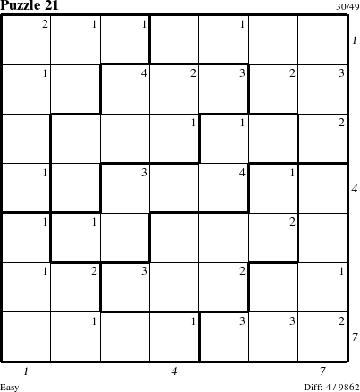 Step-by-Step Instructions for Puzzle 21 with all 4 steps marked