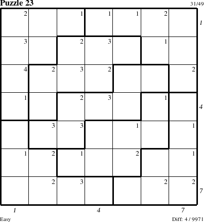 Step-by-Step Instructions for Puzzle 23 with all 4 steps marked