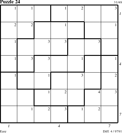 Step-by-Step Instructions for Puzzle 24 with all 4 steps marked