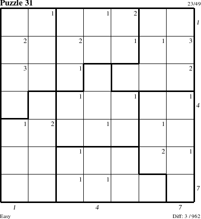 Step-by-Step Instructions for Puzzle 31 with all 3 steps marked