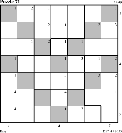 Step-by-Step Instructions for Puzzle 71 with all 4 steps marked