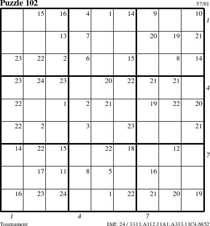 Step-by-Step Instructions for Puzzle 102 with all 24 steps marked