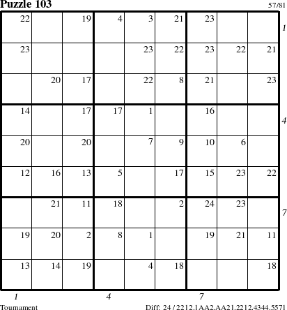 Step-by-Step Instructions for Puzzle 103 with all 24 steps marked