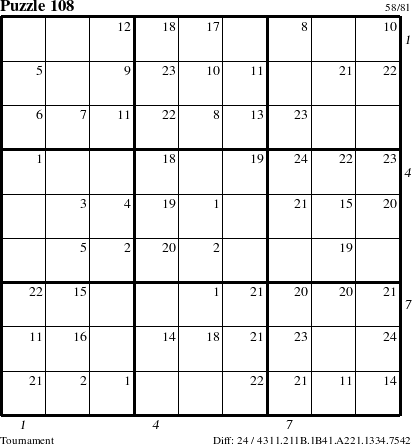 Step-by-Step Instructions for Puzzle 108 with all 24 steps marked