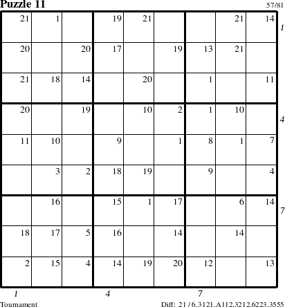 Step-by-Step Instructions for Puzzle 11 with all 21 steps marked