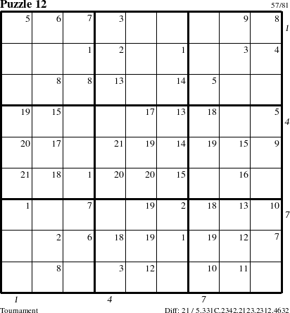 Step-by-Step Instructions for Puzzle 12 with all 21 steps marked