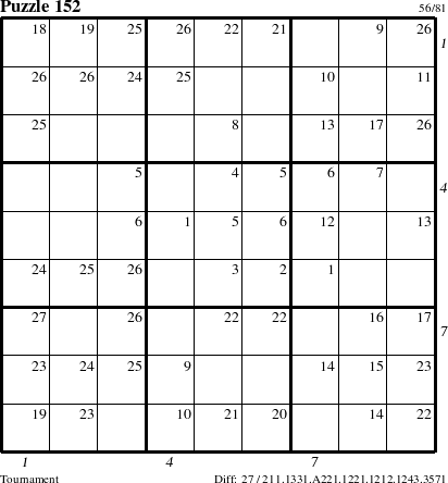 Step-by-Step Instructions for Puzzle 152 with all 27 steps marked