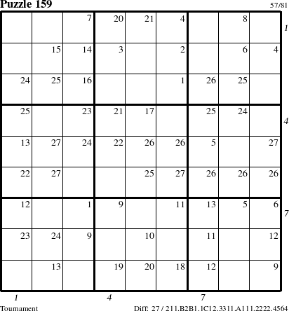 Step-by-Step Instructions for Puzzle 159 with all 27 steps marked