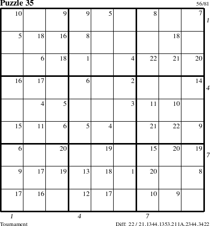 Step-by-Step Instructions for Puzzle 35 with all 22 steps marked