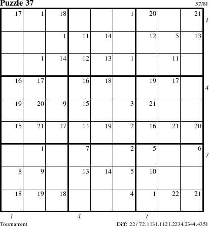 Step-by-Step Instructions for Puzzle 37 with all 22 steps marked