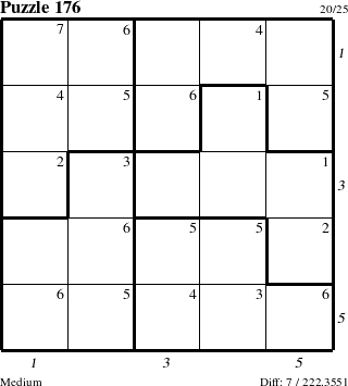 Step-by-Step Instructions for Puzzle 176 with all 7 steps marked