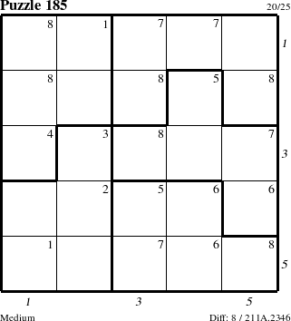 Step-by-Step Instructions for Puzzle 185 with all 8 steps marked