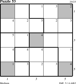 Step-by-Step Instructions for Puzzle 53 with all 5 steps marked