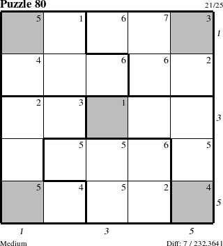 Step-by-Step Instructions for Puzzle 80 with all 7 steps marked