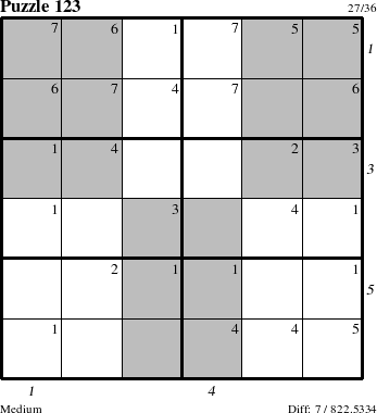 Step-by-Step Instructions for Puzzle 123 with all 7 steps marked