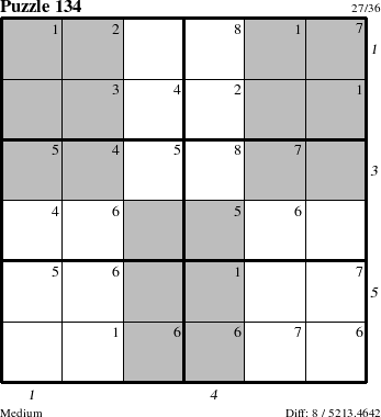 Step-by-Step Instructions for Puzzle 134 with all 8 steps marked