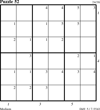 Step-by-Step Instructions for Puzzle 52 with all 5 steps marked