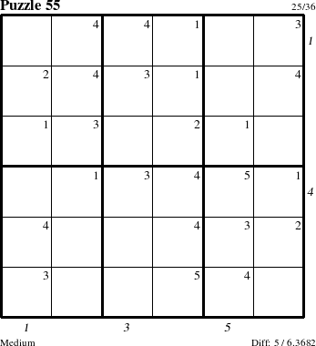 Step-by-Step Instructions for Puzzle 55 with all 5 steps marked