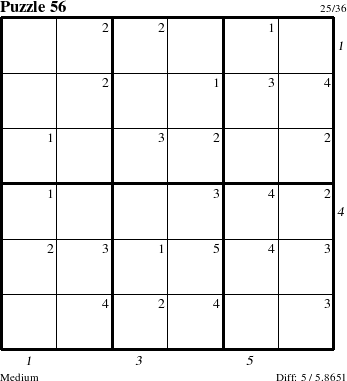 Step-by-Step Instructions for Puzzle 56 with all 5 steps marked