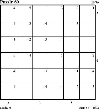 Step-by-Step Instructions for Puzzle 60 with all 5 steps marked