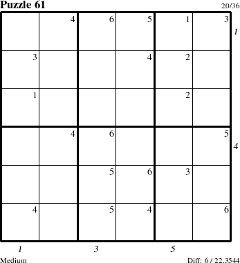 Step-by-Step Instructions for Puzzle 61 with all 6 steps marked