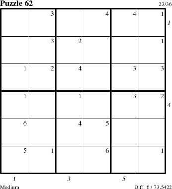 Step-by-Step Instructions for Puzzle 62 with all 6 steps marked