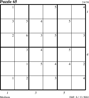 Step-by-Step Instructions for Puzzle 65 with all 6 steps marked