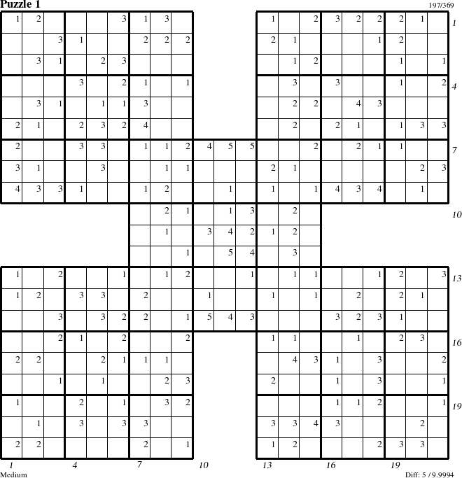 Step-by-Step Instructions for Puzzle 1 with all 5 steps marked