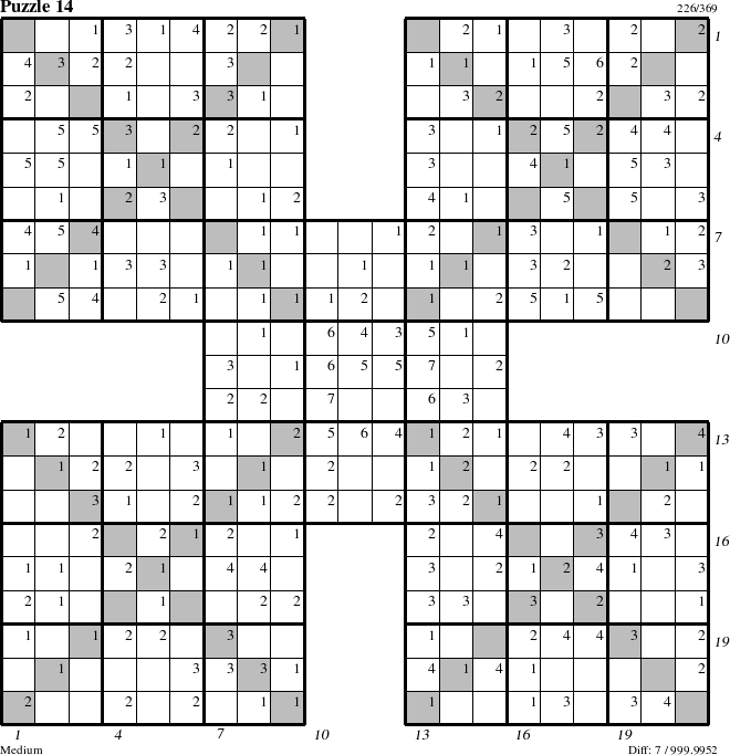 Step-by-Step Instructions for Puzzle 14 with all 7 steps marked