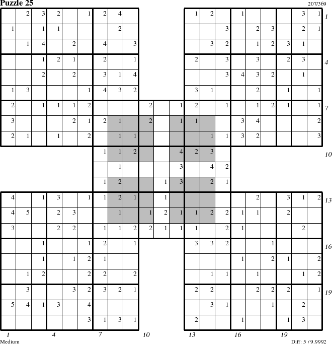 Step-by-Step Instructions for Puzzle 25 with all 5 steps marked