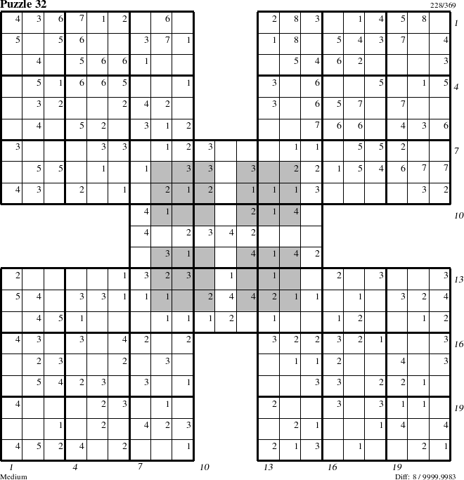 Step-by-Step Instructions for Puzzle 32 with all 8 steps marked